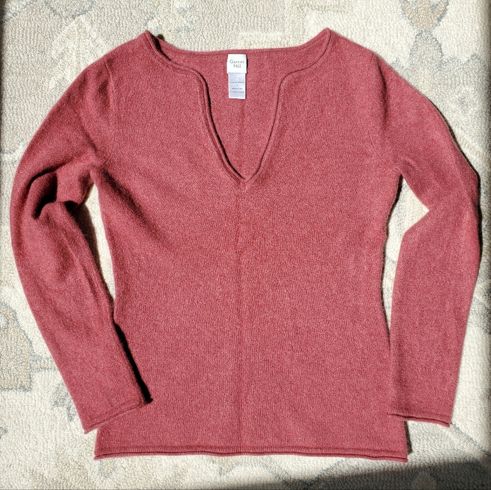 Garnet Hill Red Cashmere Sweater, size small